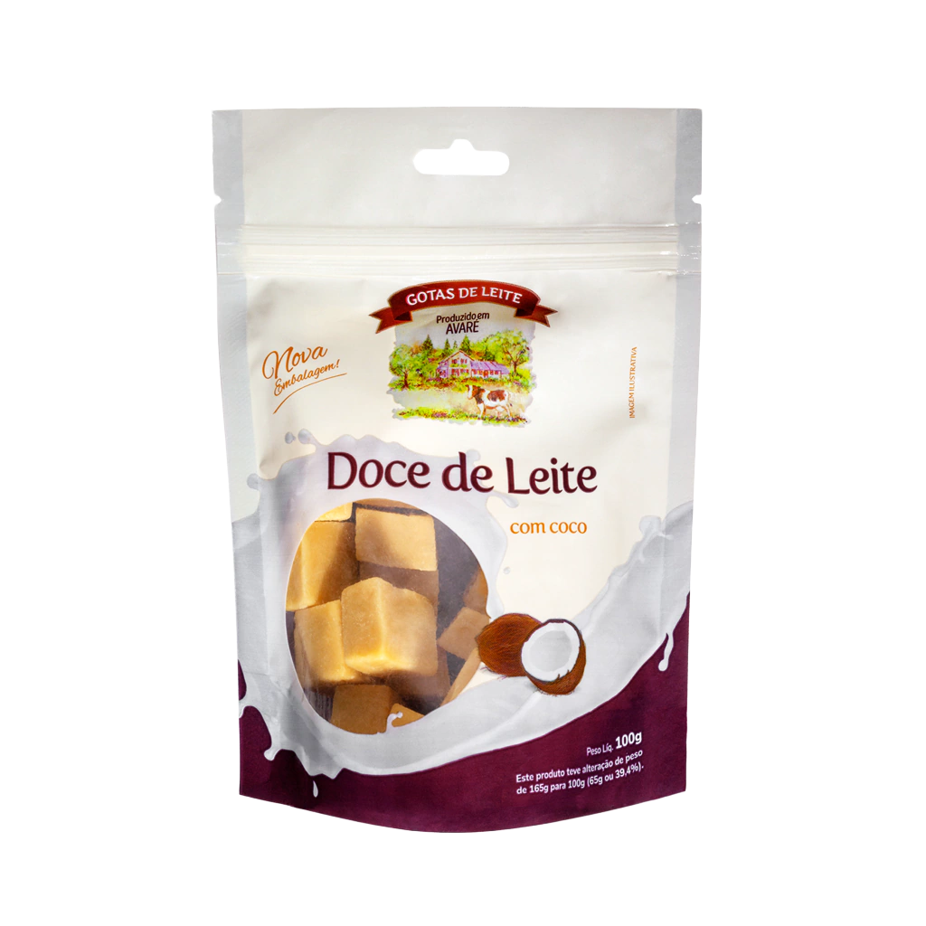 Avaré Doce de Leite em Tabletes com Coco (100g)